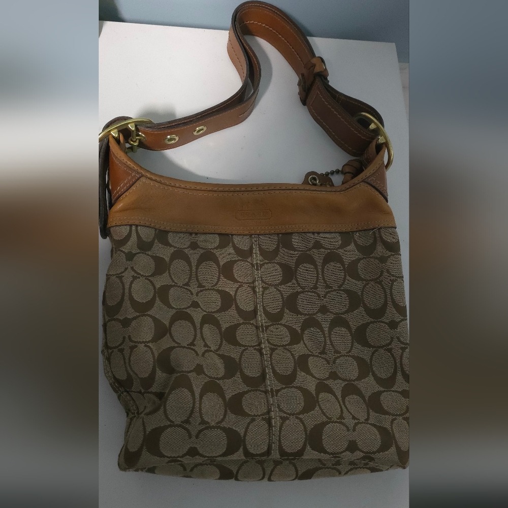 Coach Tan and Brown Crossbody Bag
